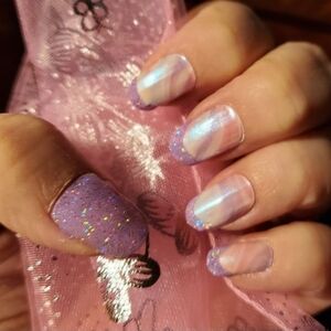 Color Street Nail Strips Cotton Candy Swirl Lavender Pink Blue Nails